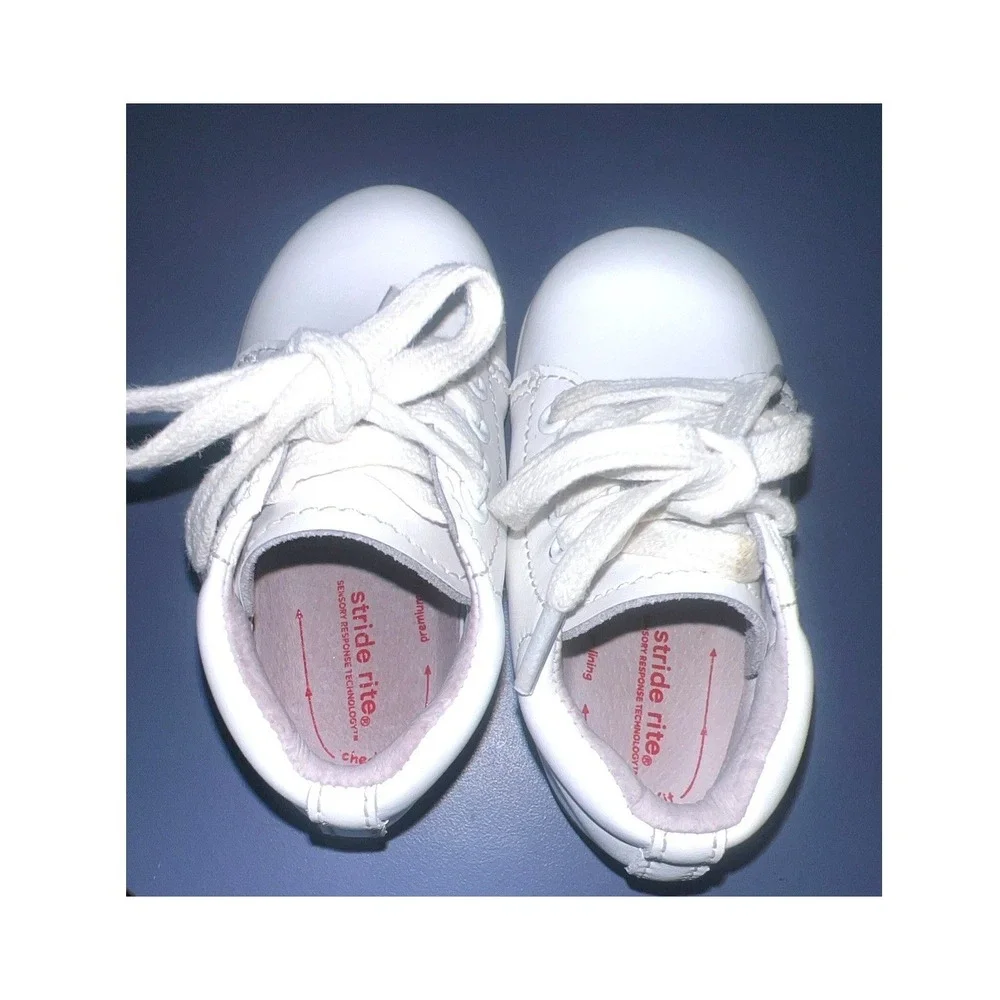 Stride Rite White Elliot Baby Toddler Walking Shoes Boys‎ 4.5W EUC